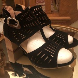 heeled sandals, never worn before.